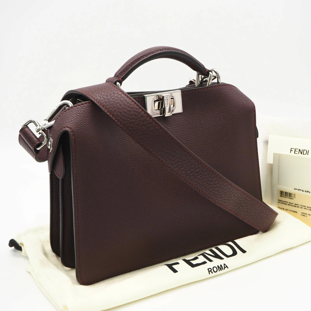 Fendi Peekaboo ISeeU Handbag Bordeaux Purple calf leather
